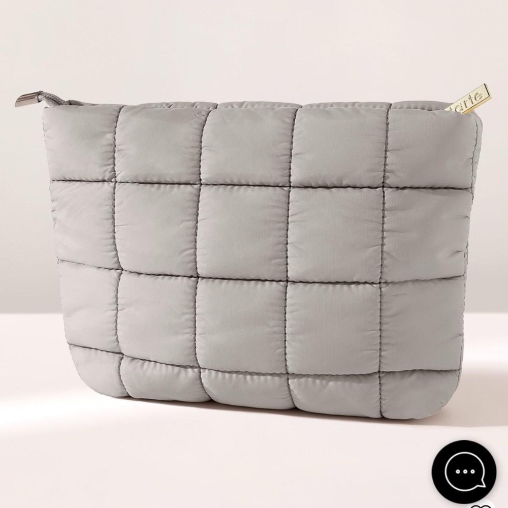 NWT Tarte Cosmetics Puffy Makeup Bag in Slate Grey